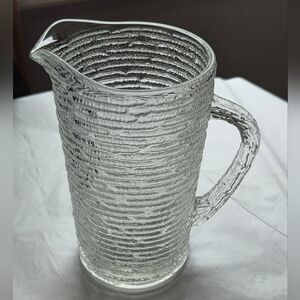 Anchor Hocking Sireno Glass Beverage Pitcher Bark Texture